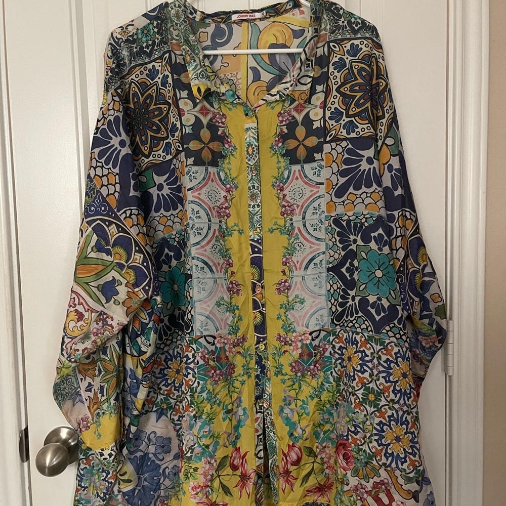 Johnny Was Multicolor Floral Top
